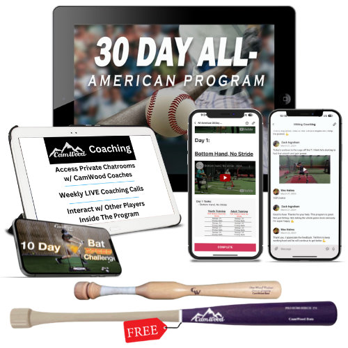 Softball All-American 30 Day Program + One Hand Trainer + FREE Custom AMB Bat