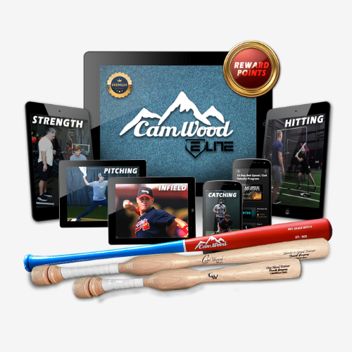 Baseball CamWood Elite (60 Days) + Hands & Speed Trainer + One Hand Trainer + Custom Game Bat