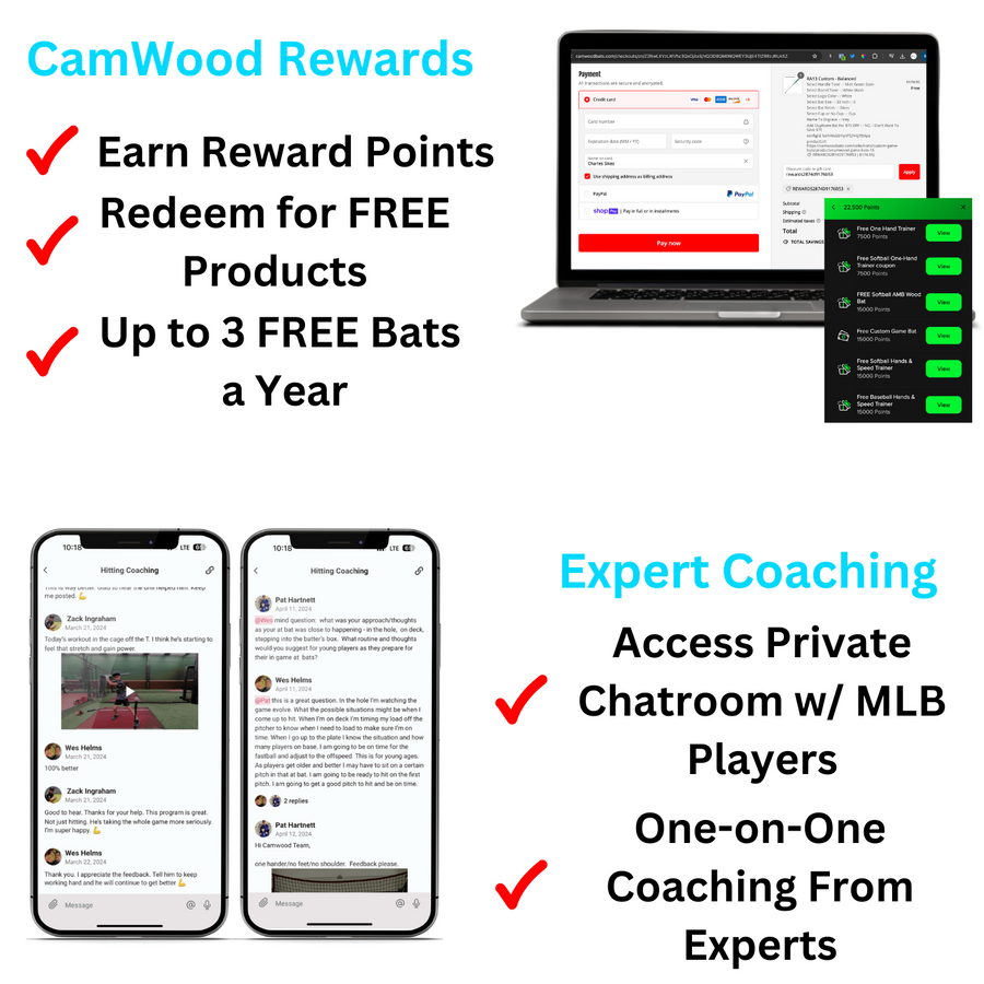 Baseball CamWood Elite Membership - 30 Day Free Trial + FREE One Hand Trainer