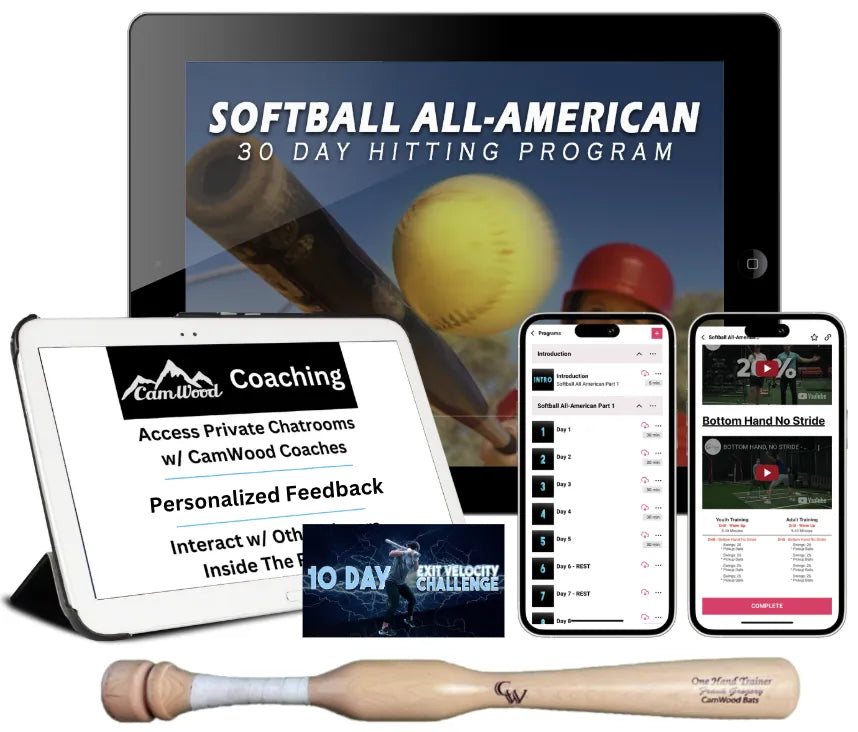 Softball All-American 30 Day Hitting Program + Softball One Hand Trainer