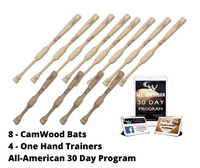 Thumbnail for 8 CamWood Bats, 4 One Handers, All-American 30 Day Program